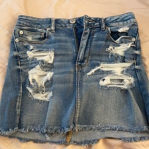 American eagle high rise denim skirt